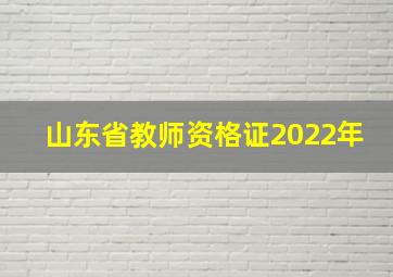 山东省教师资格证2022年