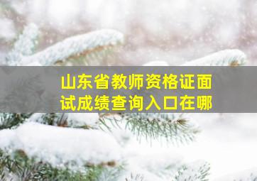 山东省教师资格证面试成绩查询入口在哪