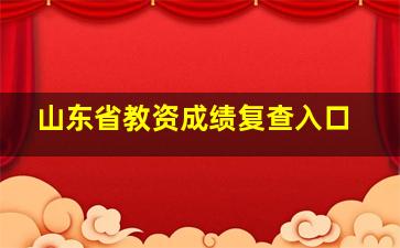 山东省教资成绩复查入口