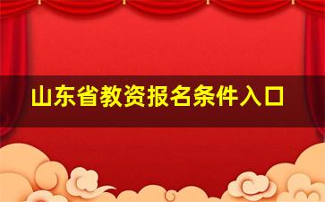 山东省教资报名条件入口