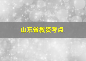 山东省教资考点