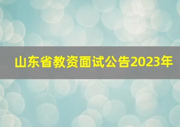 山东省教资面试公告2023年