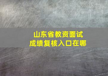 山东省教资面试成绩复核入口在哪