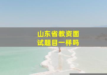 山东省教资面试题目一样吗