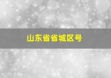 山东省省城区号