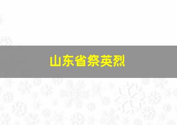 山东省祭英烈