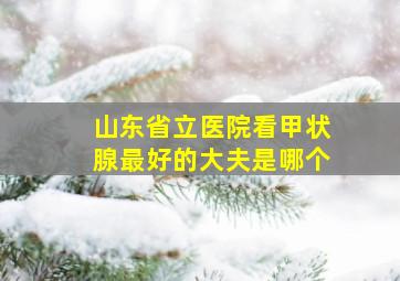 山东省立医院看甲状腺最好的大夫是哪个