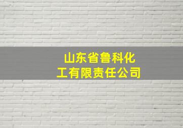 山东省鲁科化工有限责任公司