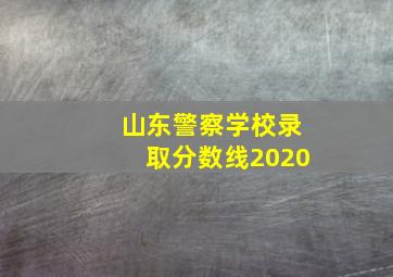 山东警察学校录取分数线2020