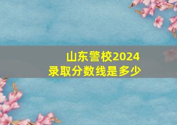 山东警校2024录取分数线是多少