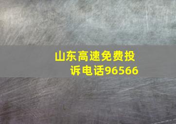 山东高速免费投诉电话96566