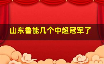 山东鲁能几个中超冠军了