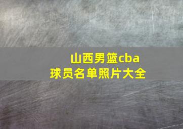 山西男篮cba球员名单照片大全