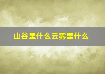 山谷里什么云雾里什么