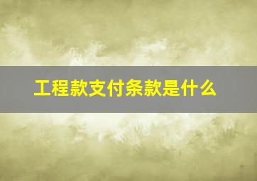 工程款支付条款是什么