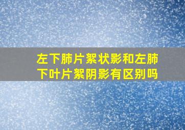 左下肺片絮状影和左肺下叶片絮阴影有区别吗