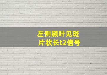 左侧颞叶见斑片状长t2信号