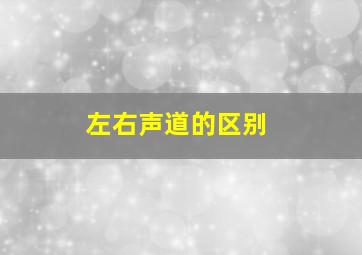 左右声道的区别