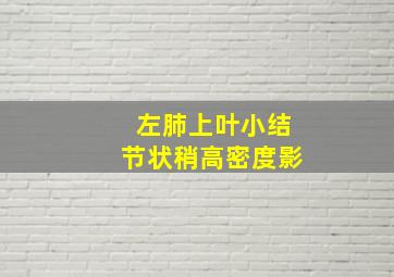 左肺上叶小结节状稍高密度影