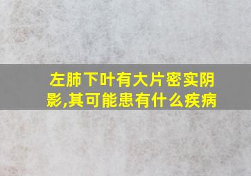 左肺下叶有大片密实阴影,其可能患有什么疾病