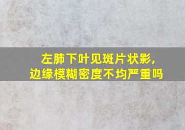 左肺下叶见斑片状影,边缘模糊密度不均严重吗