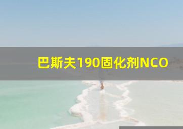 巴斯夫190固化剂NCO