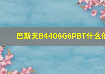 巴斯夫B4406G6PBT什么价