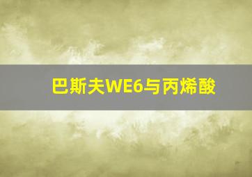 巴斯夫WE6与丙烯酸