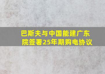 巴斯夫与中国能建广东院签署25年期购电协议