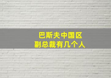 巴斯夫中国区副总裁有几个人