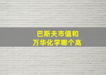 巴斯夫市值和万华化学哪个高