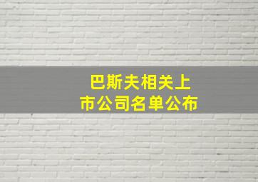 巴斯夫相关上市公司名单公布