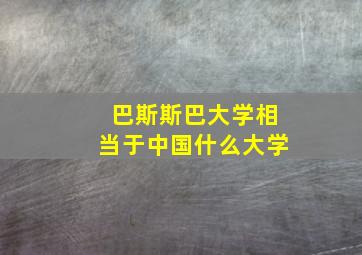 巴斯斯巴大学相当于中国什么大学