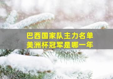 巴西国家队主力名单美洲杯冠军是哪一年