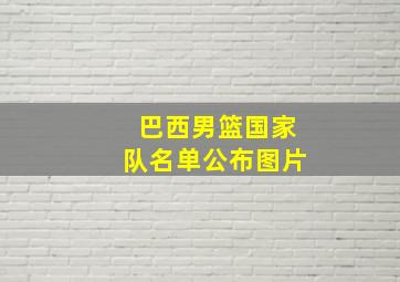 巴西男篮国家队名单公布图片