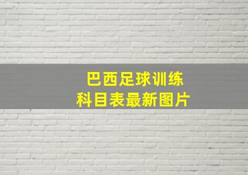 巴西足球训练科目表最新图片