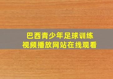 巴西青少年足球训练视频播放网站在线观看