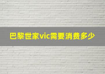 巴黎世家vic需要消费多少