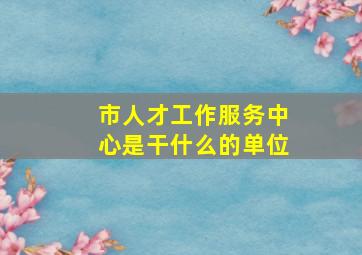 市人才工作服务中心是干什么的单位