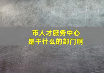 市人才服务中心是干什么的部门啊