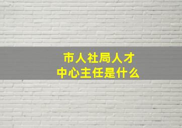 市人社局人才中心主任是什么