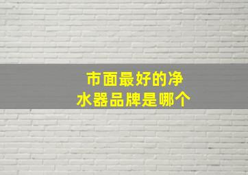 市面最好的净水器品牌是哪个