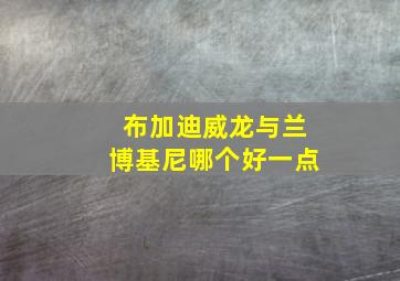 布加迪威龙与兰博基尼哪个好一点