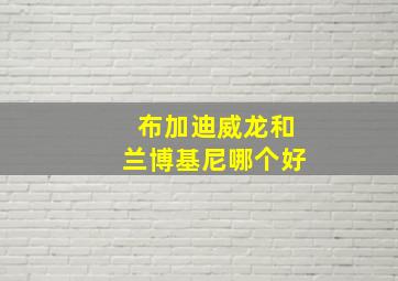 布加迪威龙和兰博基尼哪个好