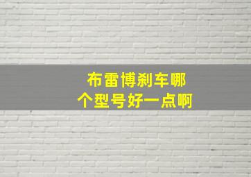 布雷博刹车哪个型号好一点啊