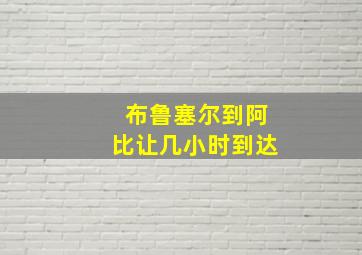 布鲁塞尔到阿比让几小时到达