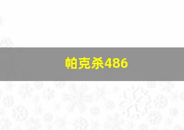 帕克杀486