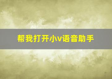 帮我打开小v语音助手