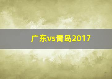 广东vs青岛2017