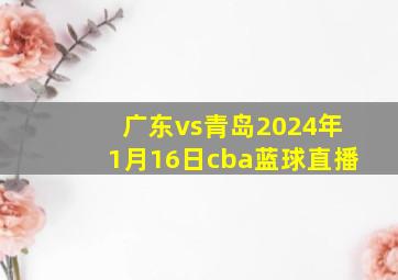 广东vs青岛2024年1月16日cba蓝球直播